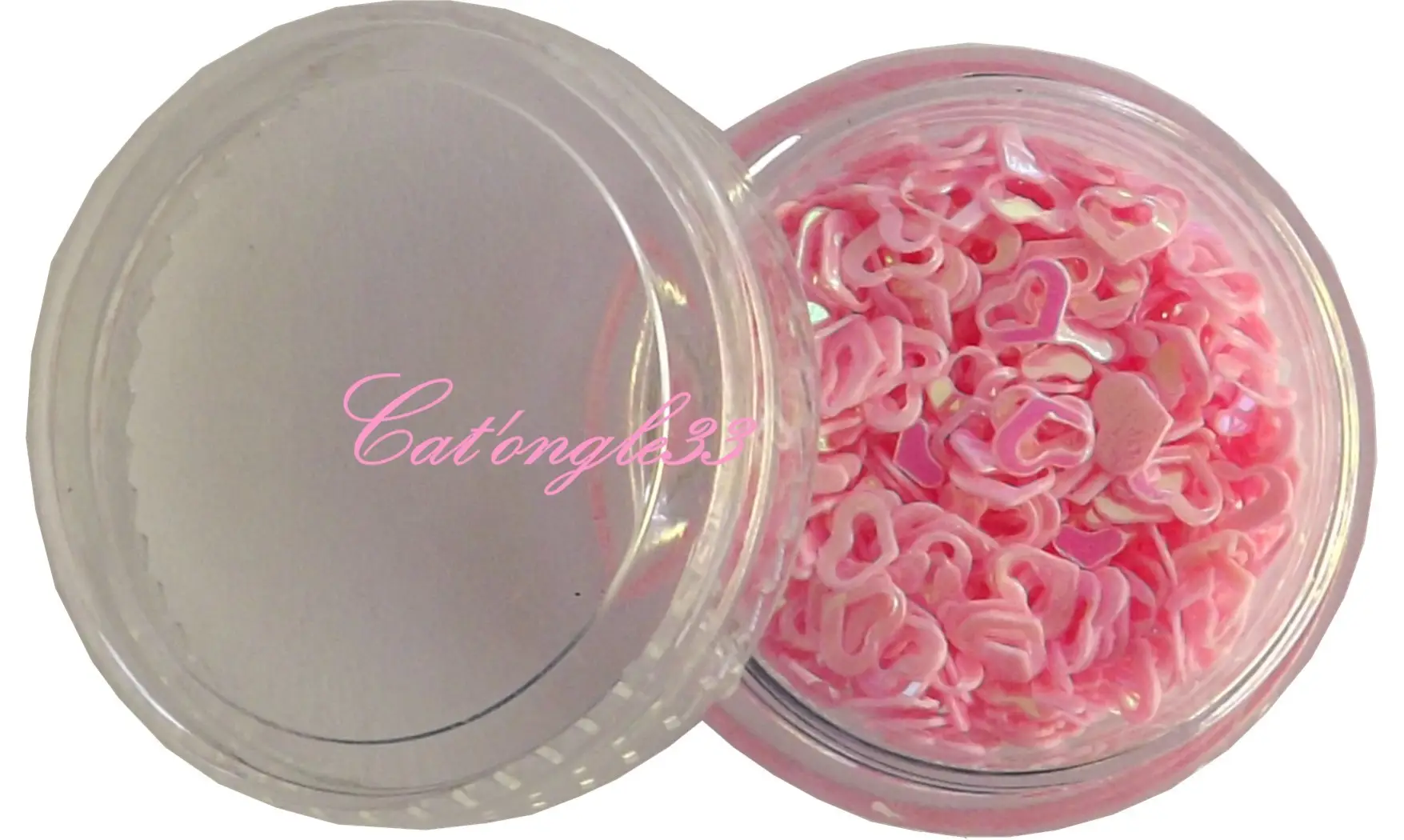 Dazzling hologramme coeur troué rose