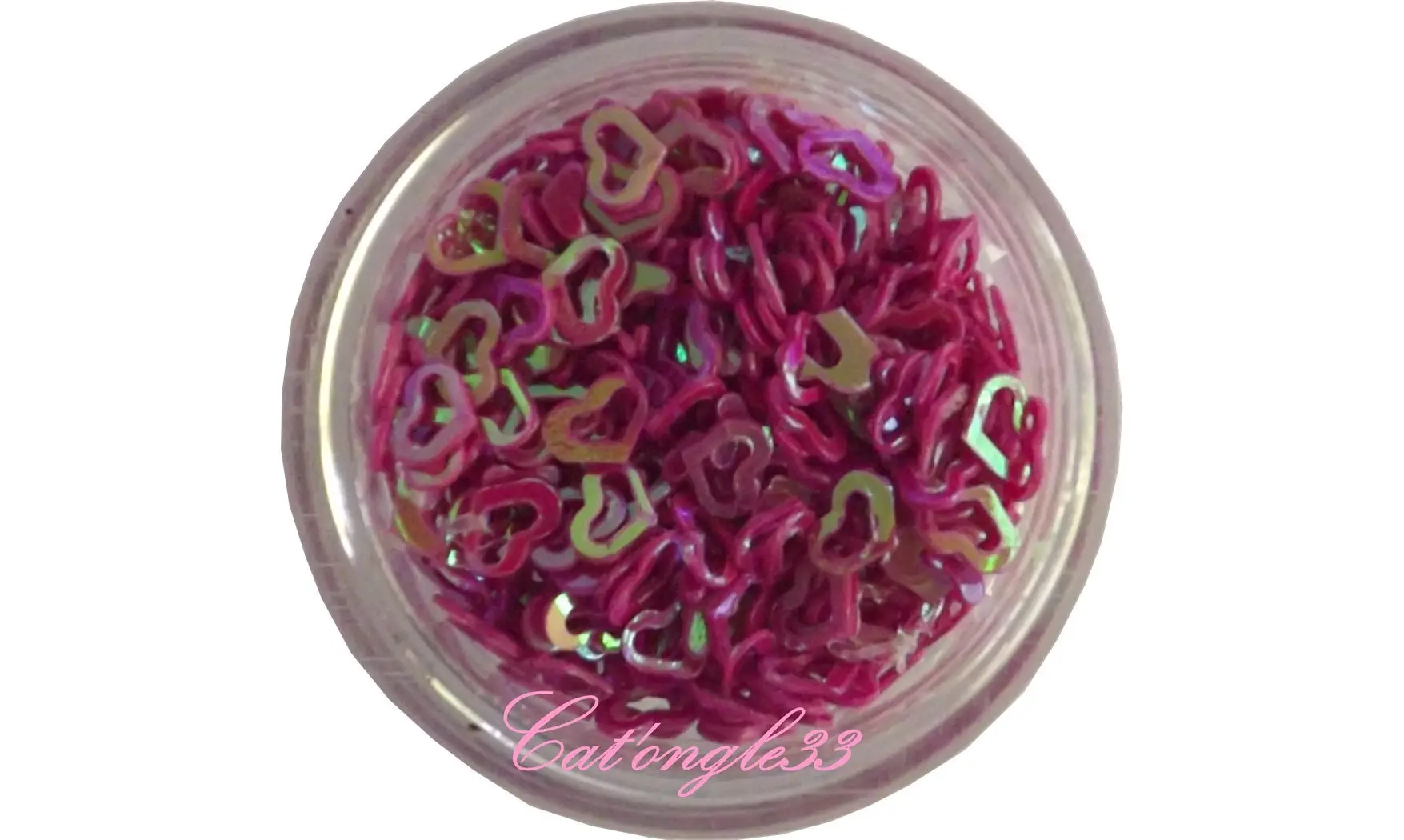 Dazzling hologramme coeur troué fuchsia