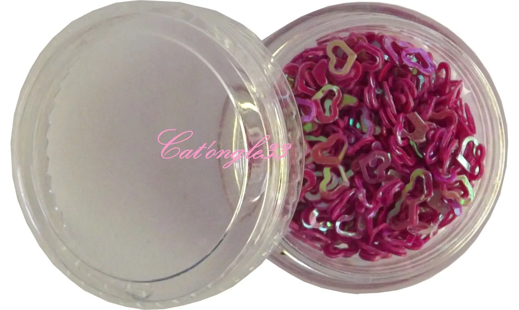Dazzling hologramme coeur troué fuchsia