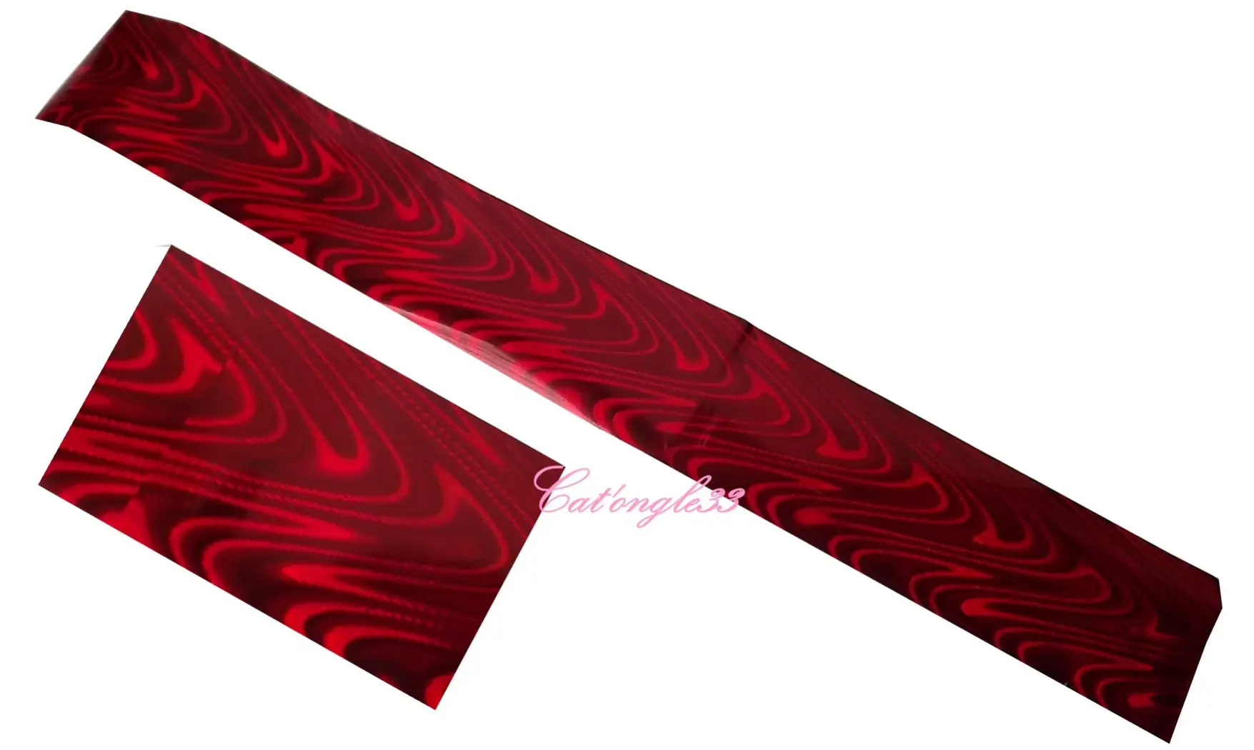 Foils ondulé rouge nail art 50 cm