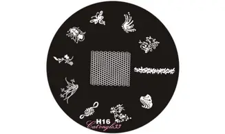 Plaque stamping H16 ronde nail art