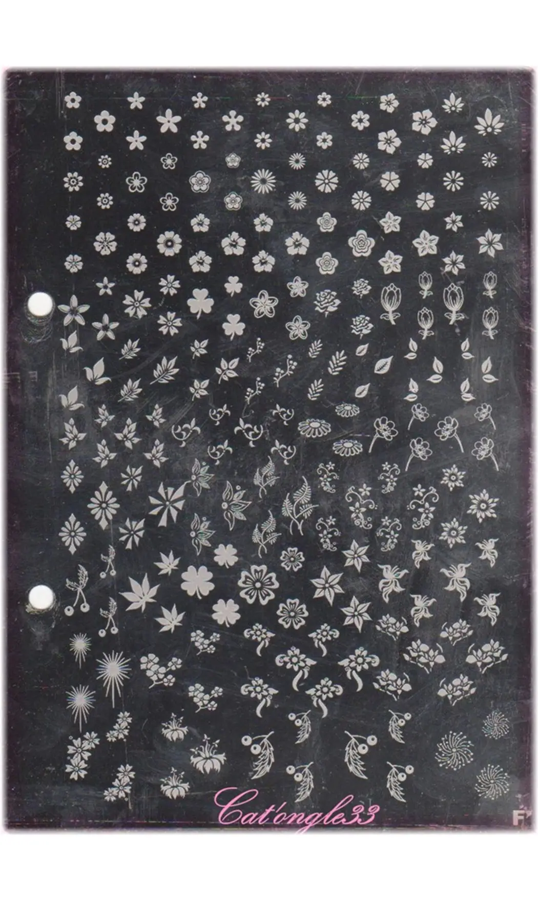 Plaque XL perforée F nail art stamping