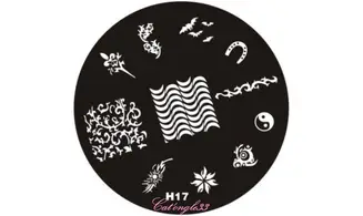 Plaque stamping H17 ronde nail art