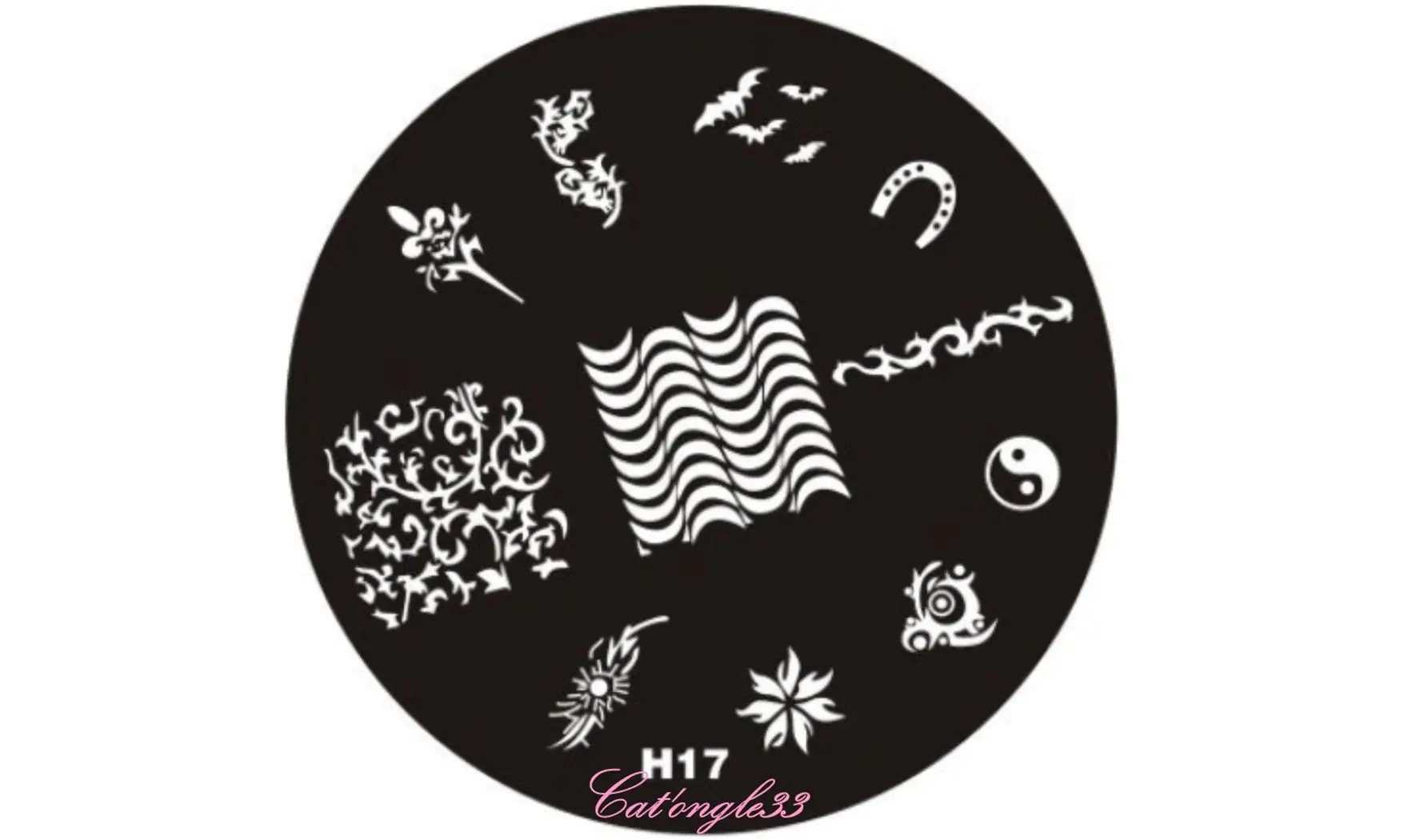 Plaque stamping H17 ronde nail art