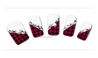 Water decal french noir rouge B-079
