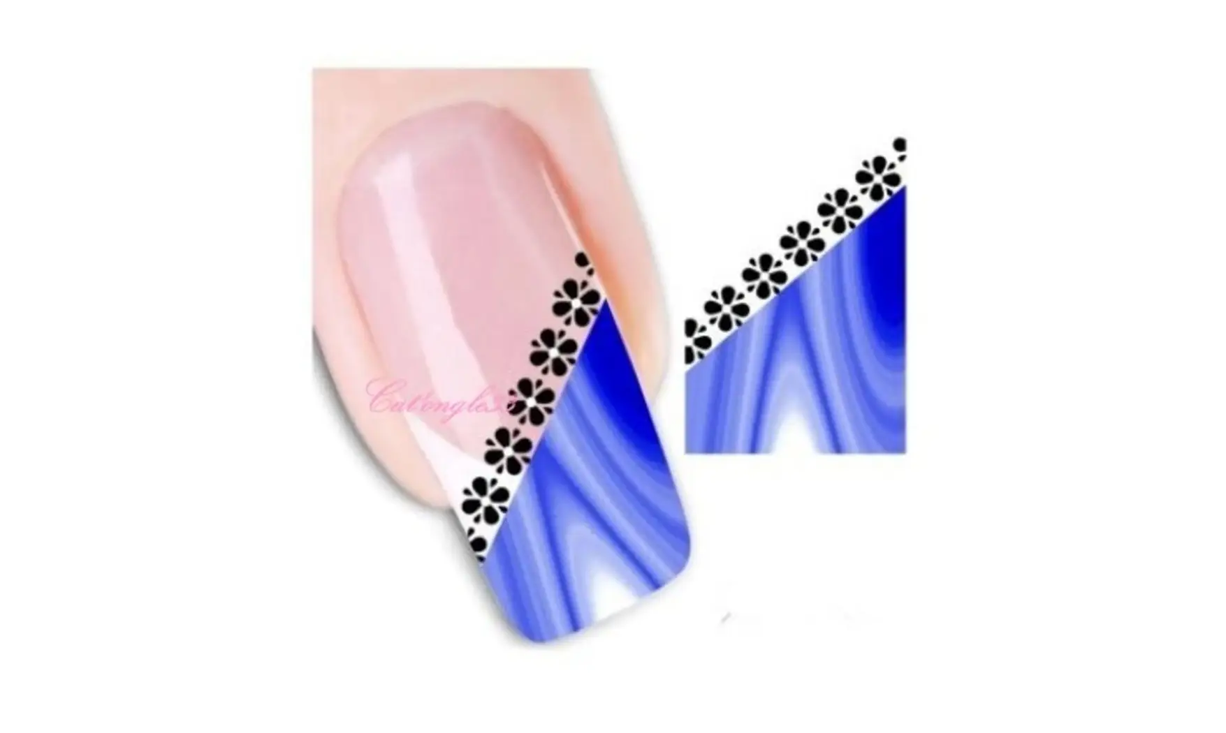 Water decal french biais bleu XF1305