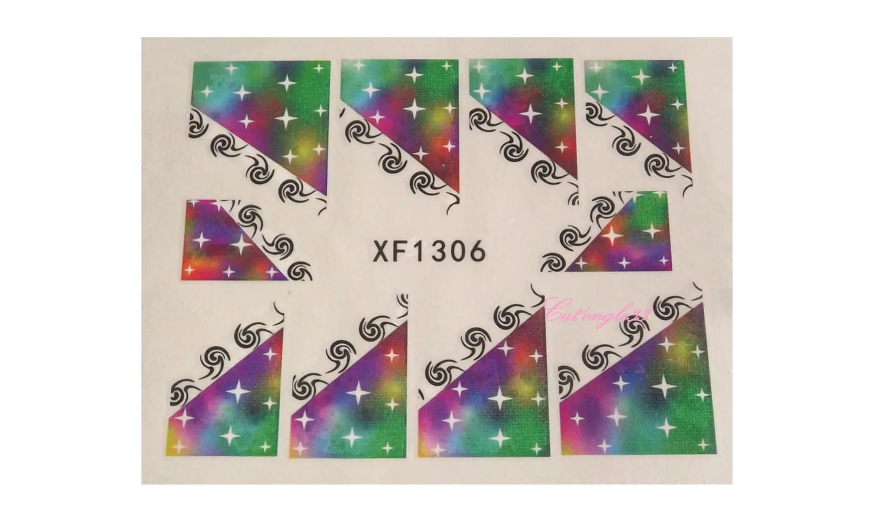 Water decal french vert étoile XF1306