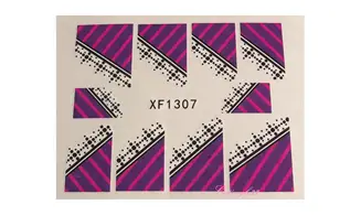 Water decal french rayure rose XF1307