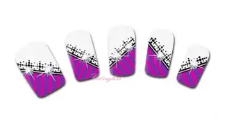 Water decal french rayure rose XF1307