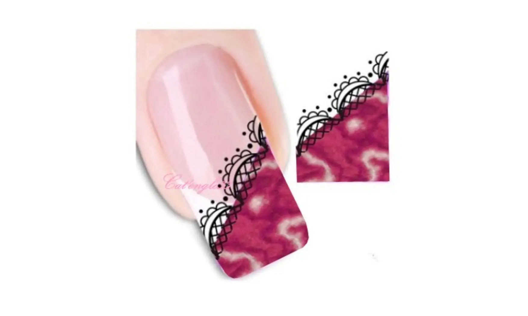 Water decal french rose foncé B-094