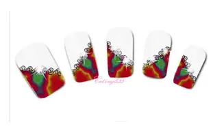 Water decal french rouge vert bleu B-096