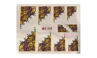 Water decal french jaune violet B-098