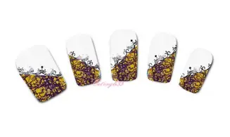 Water decal french jaune violet B-098