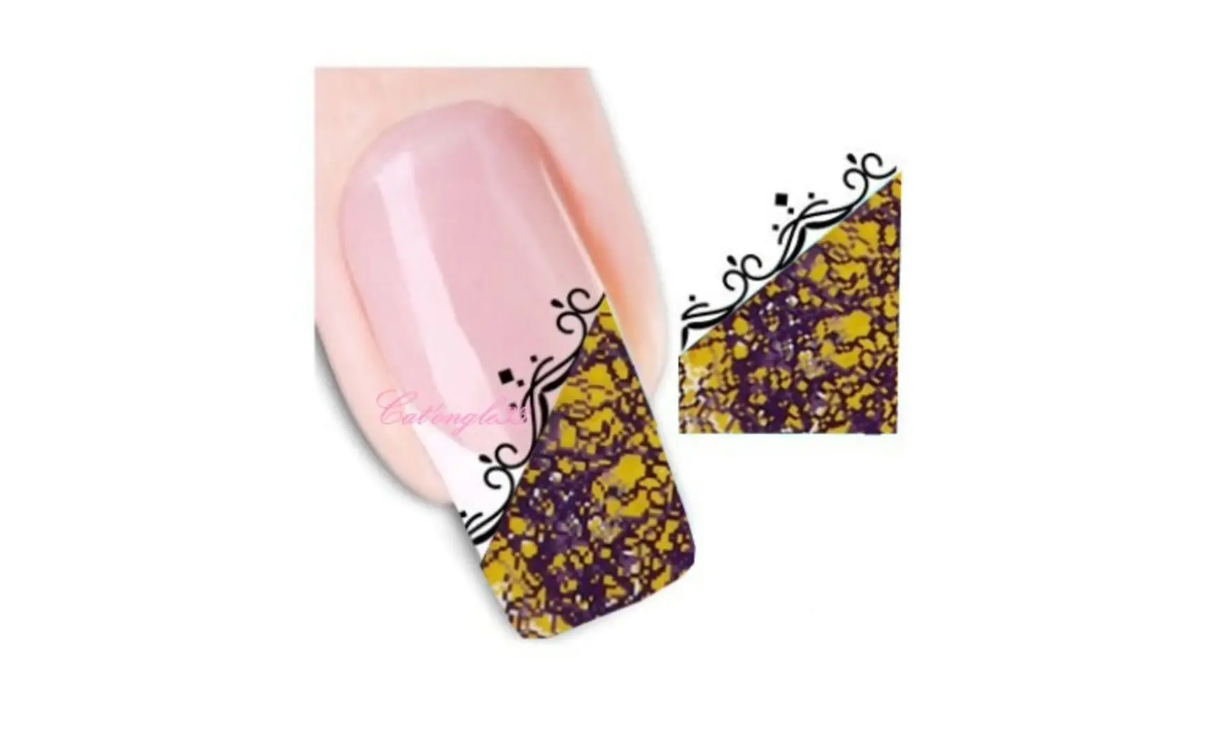 Water decal french jaune violet B-098