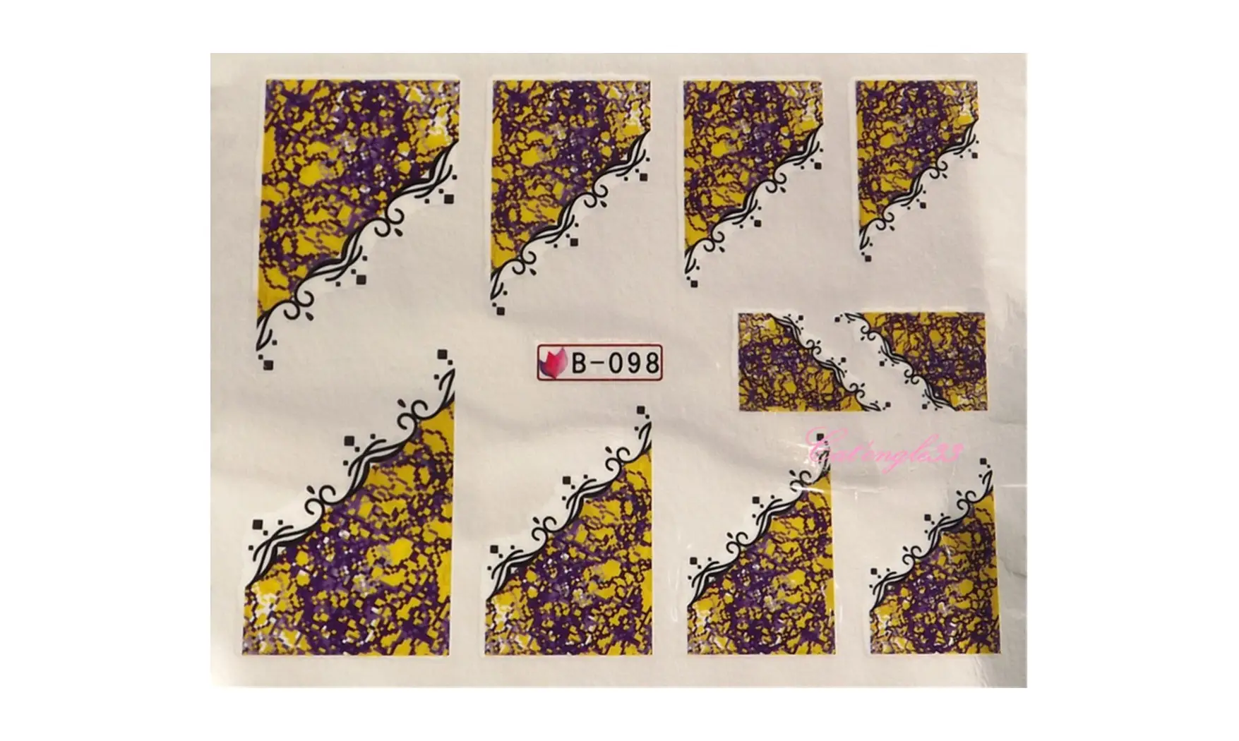 Water decal french jaune violet B-098