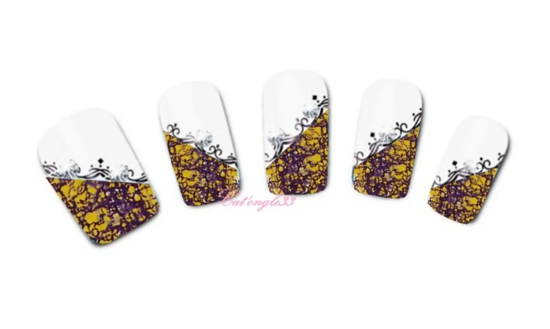 Water decal french jaune violet B-098