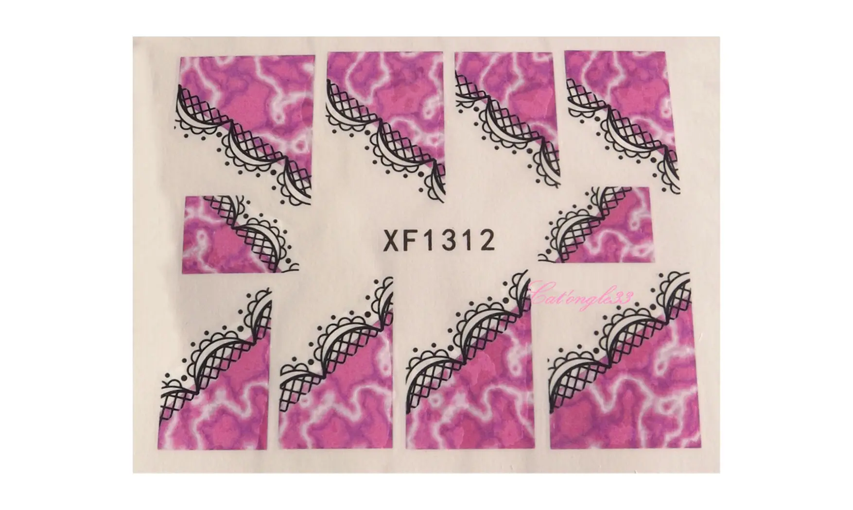 Water decal french biais rose XF1312