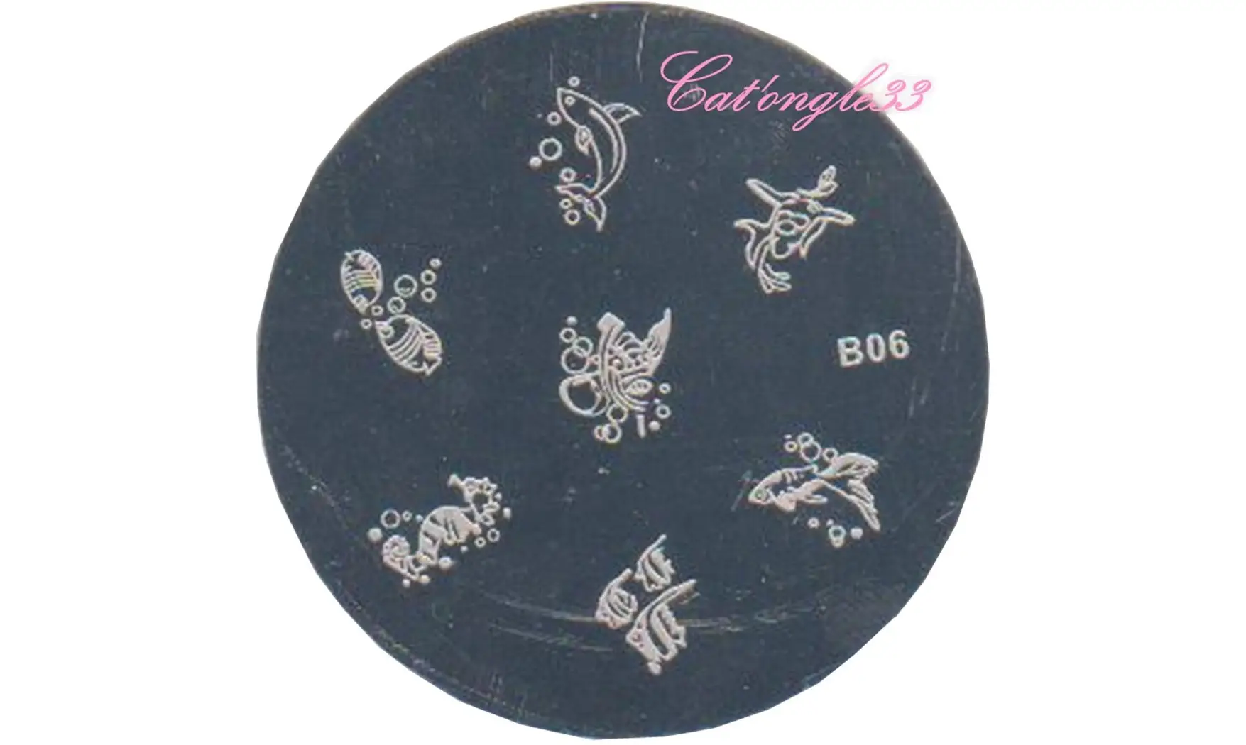 Plaque stamping ronde B06 nail art