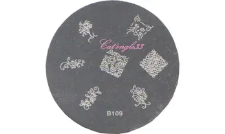 Plaque stamping ronde B109 nail art