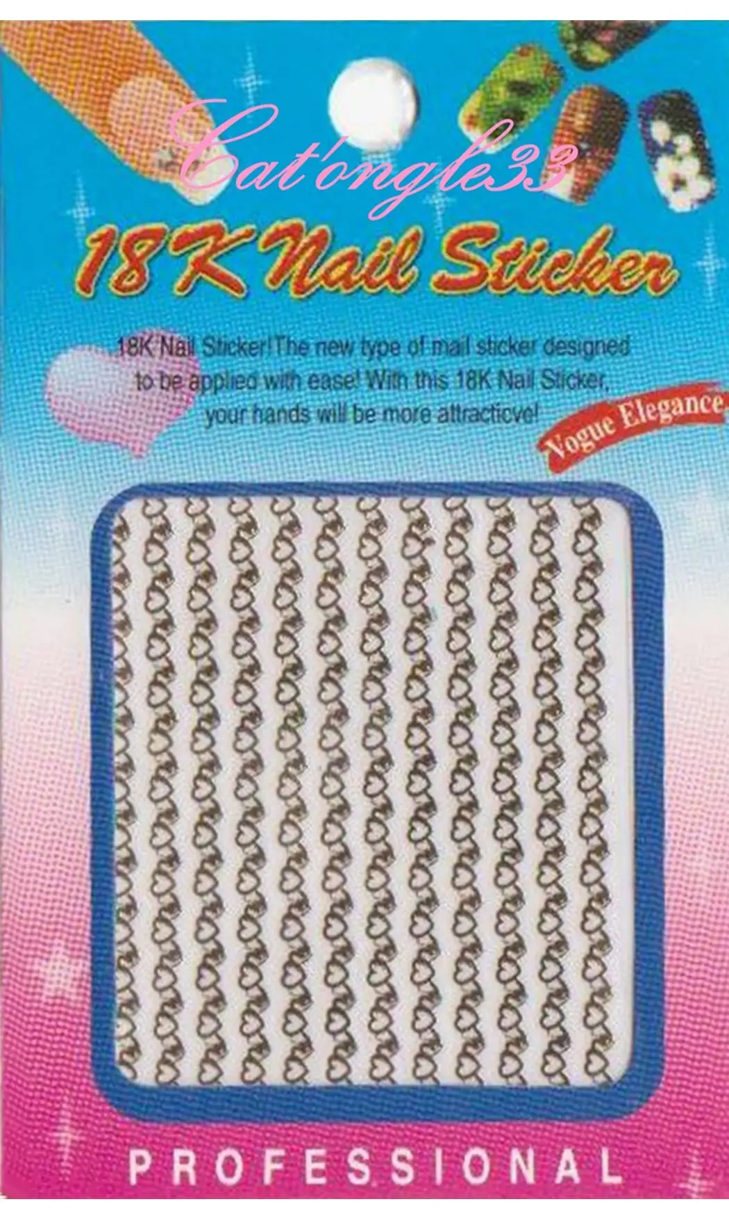 Stickers 18K coeur C04