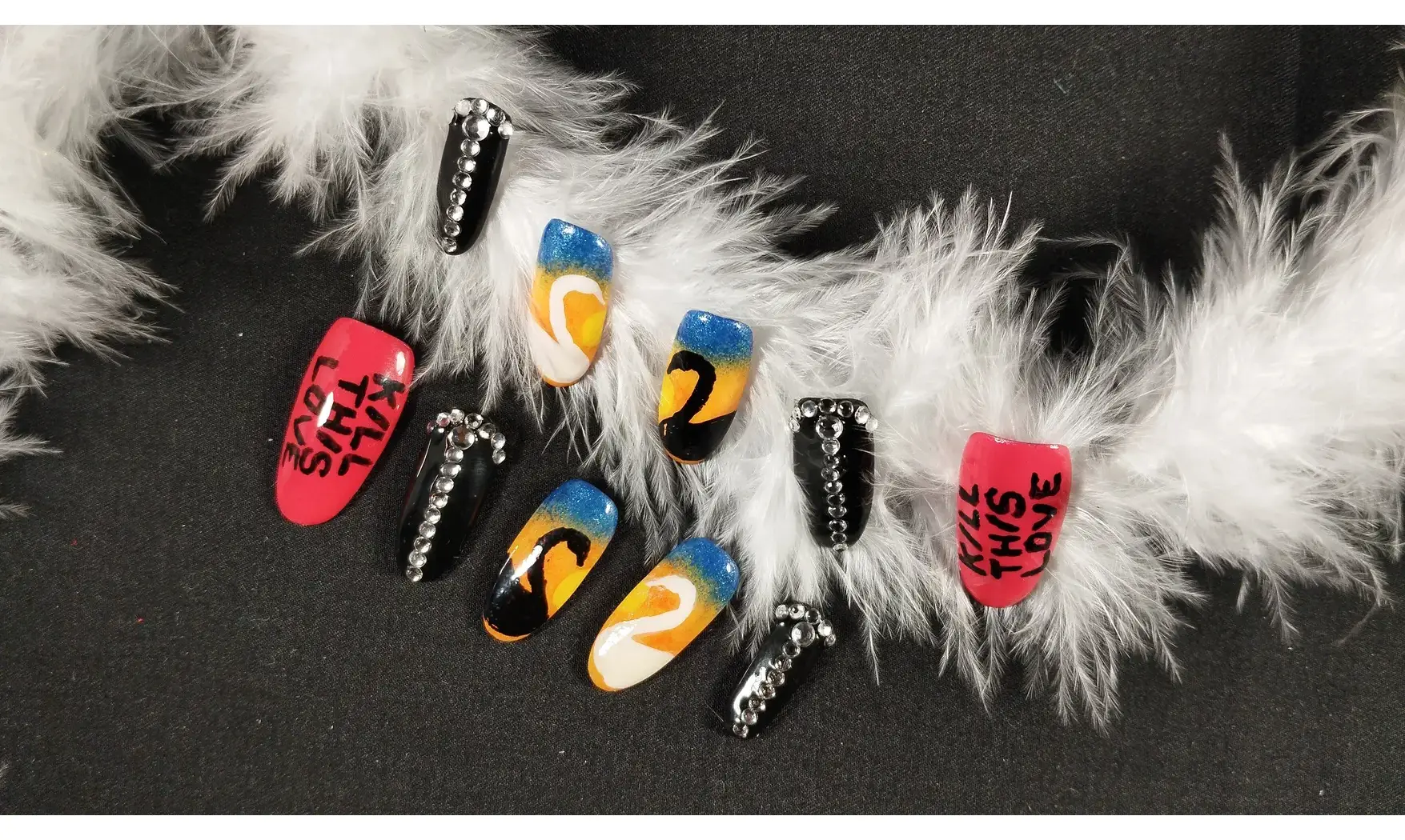 Press on nails BlackPink - Taille M