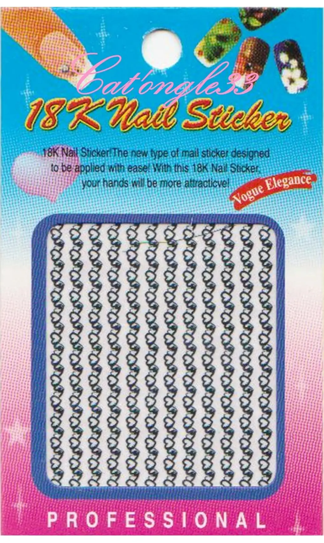 Stickers 18K coeur C04