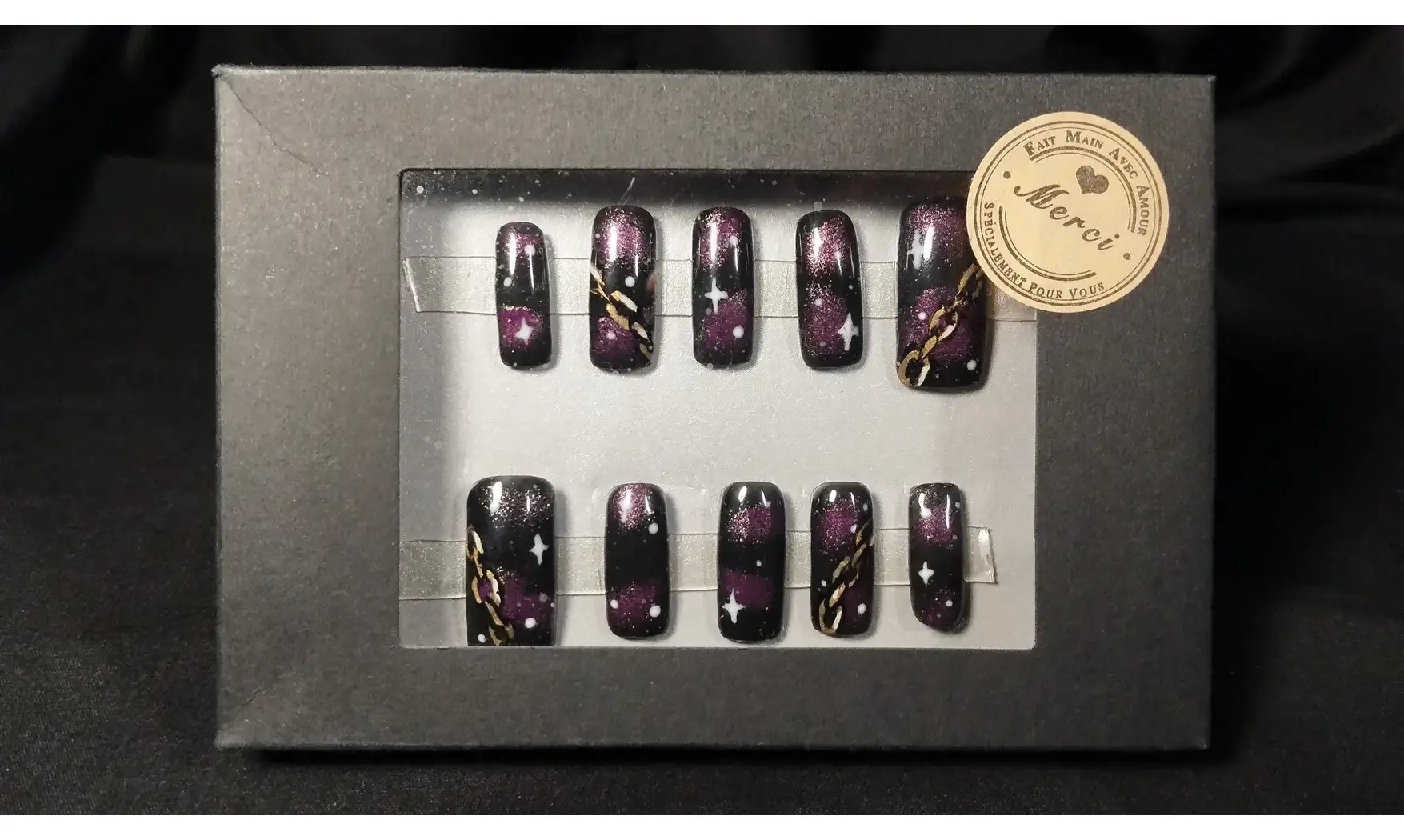 Press on nails Chaine nuit - Taille S