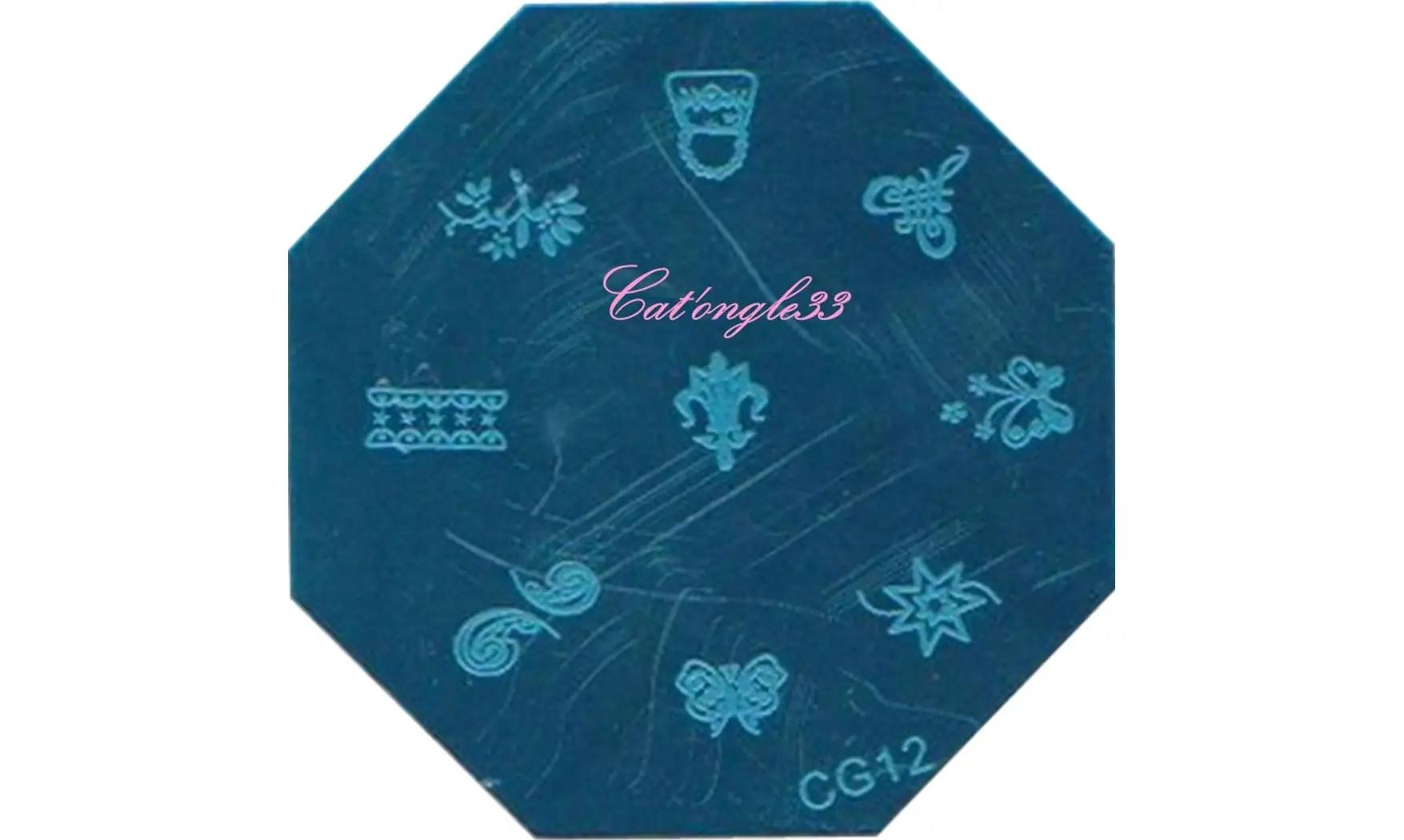Plaque stamping CG12 nail art