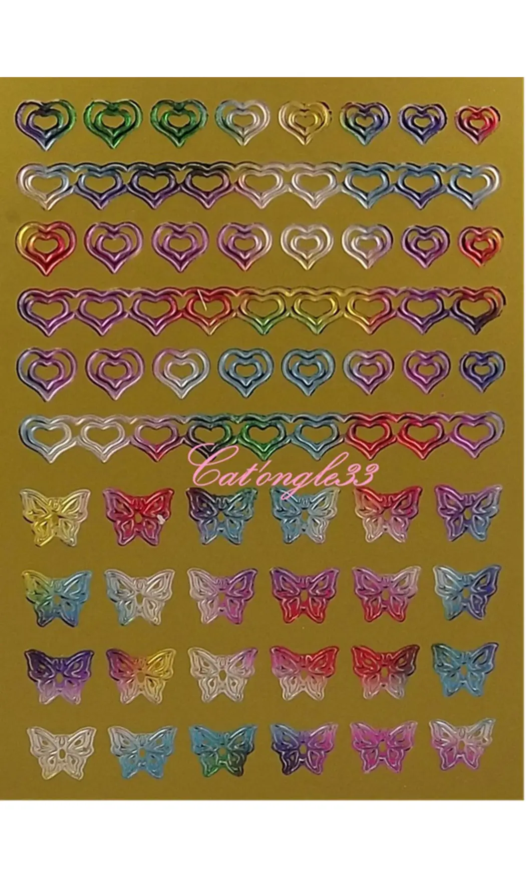 Stickers peel off coeur papillon