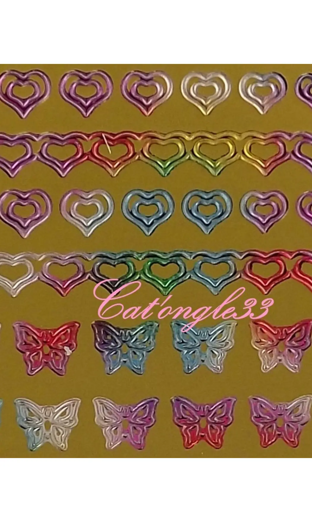 Stickers peel off coeur papillon