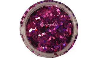 Paillette hexagonale fuchsia