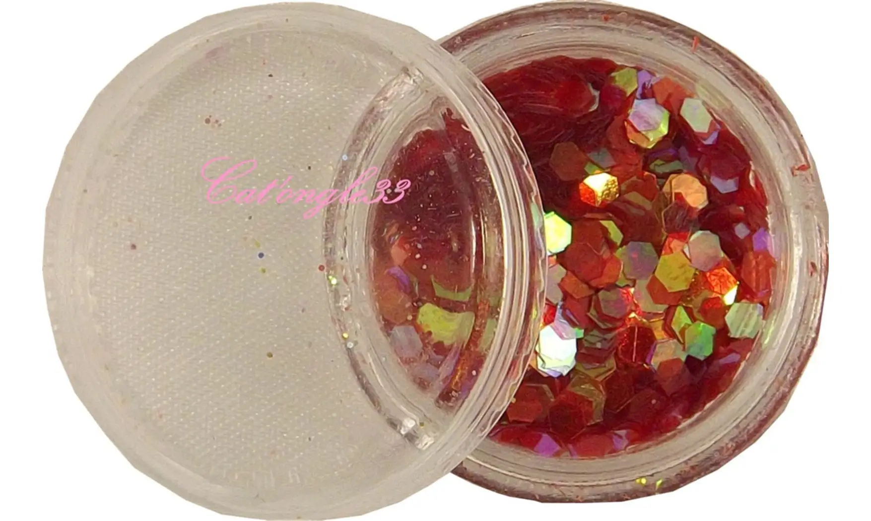 Paillette hexagonale rouge clair