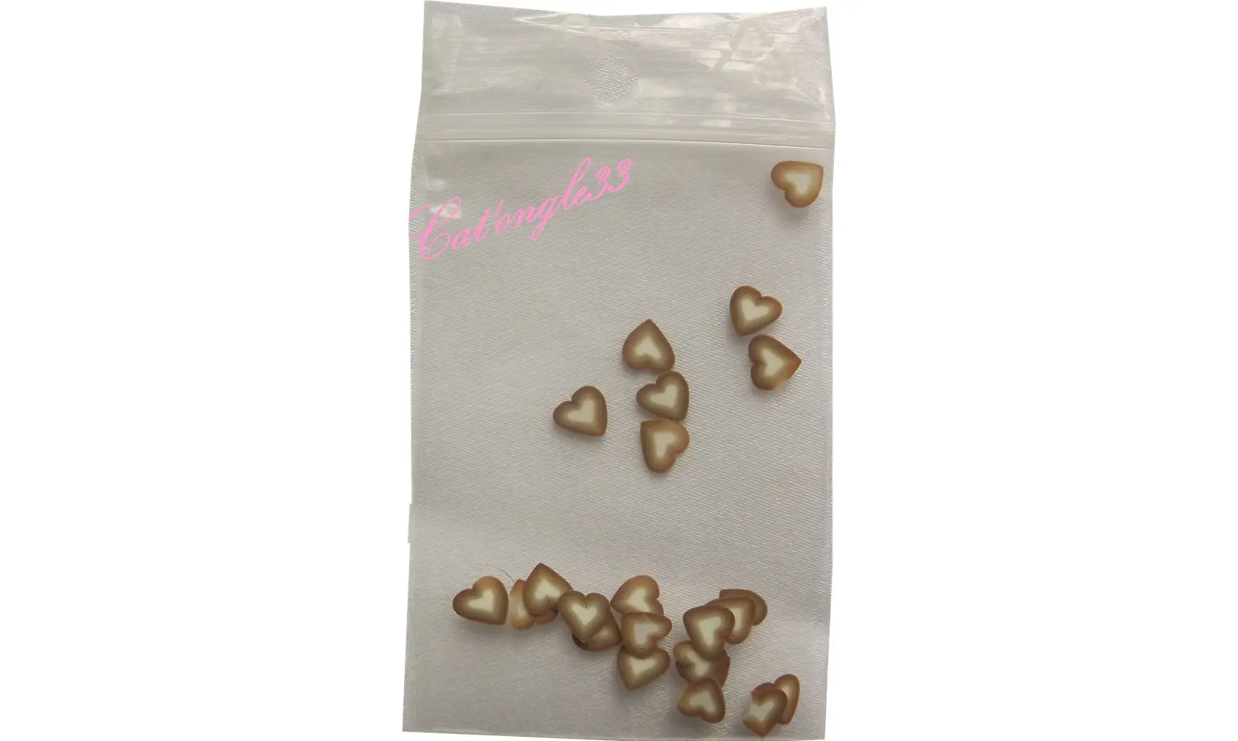 Sachet de fimo coeur marron blanc