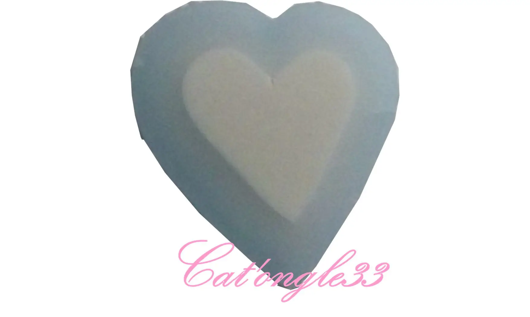 Sachet de fimo coeur bleu clair blanc