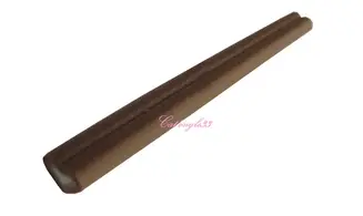 Baton fimo coeur marron blanc