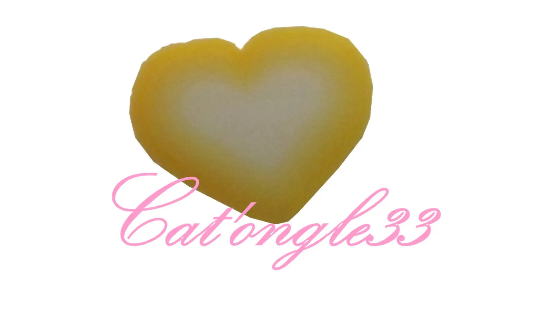 Baton fimo coeur jaune blanc
