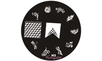 Plaque stamping H02 ronde nail art