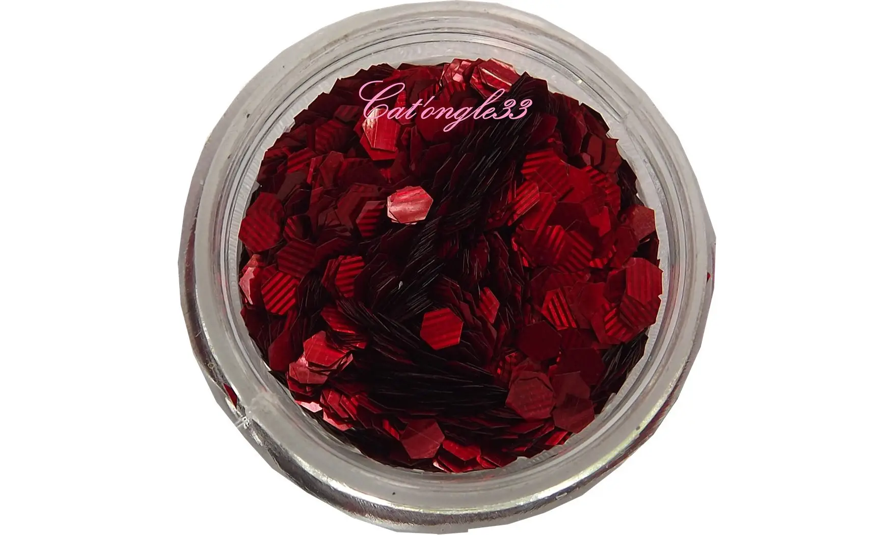 Paillette hexagonale rouge