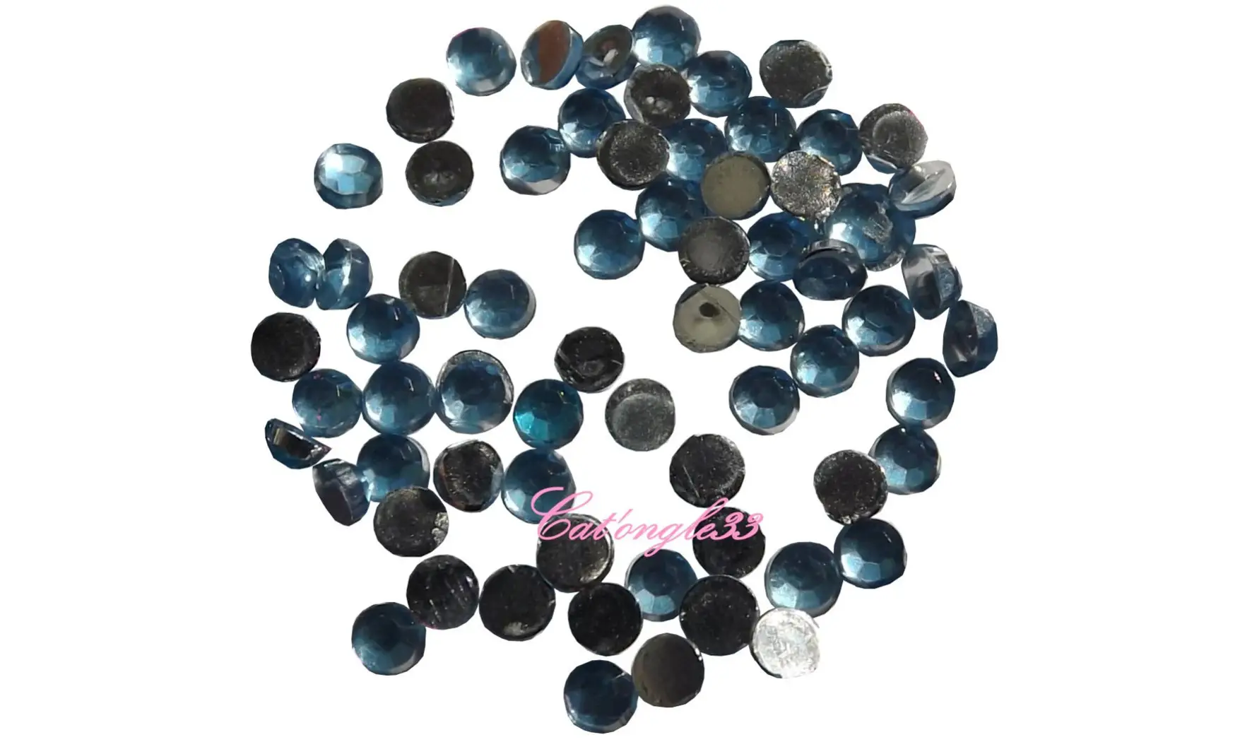 Strass rond turquoise 2mm