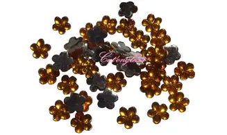 Strass fleurs orange