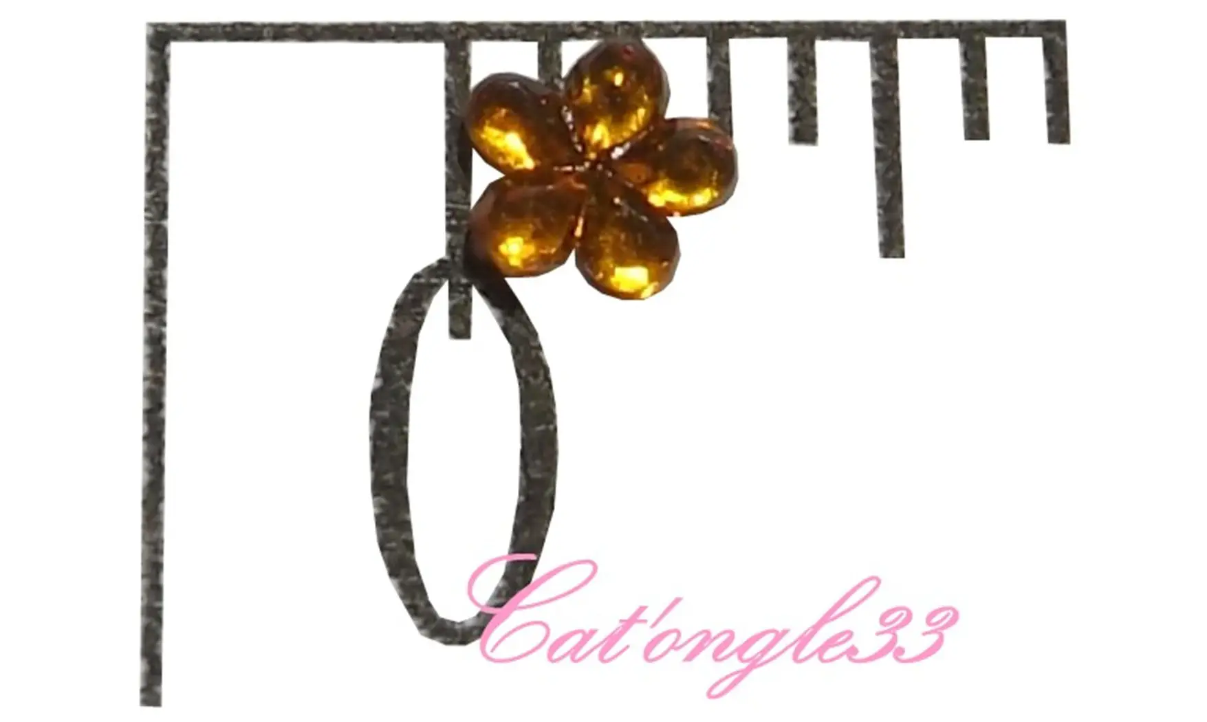 Strass fleurs orange