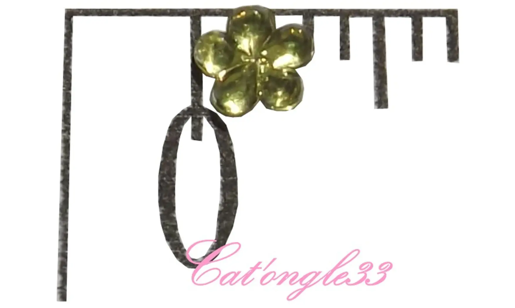 Strass fleurs vert mousse
