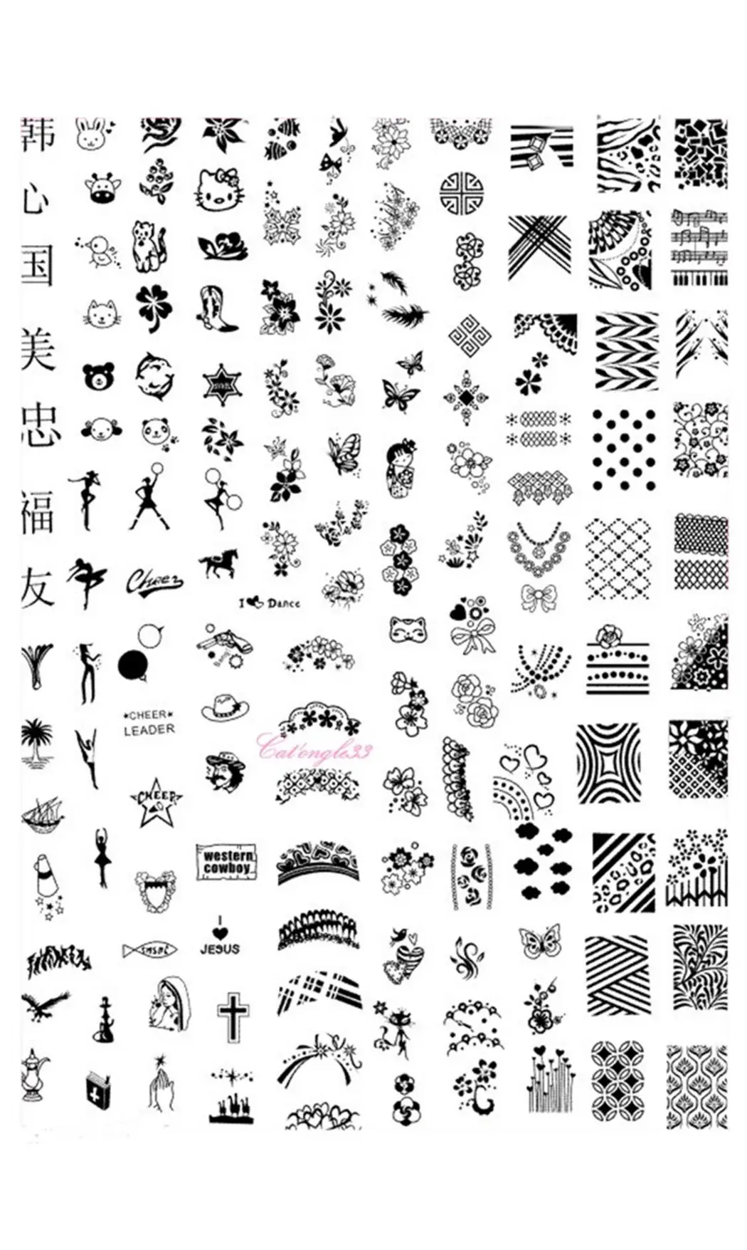 Plaque stamping XL T nail art