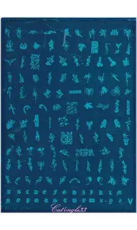 Plaque stamping XL V nail art