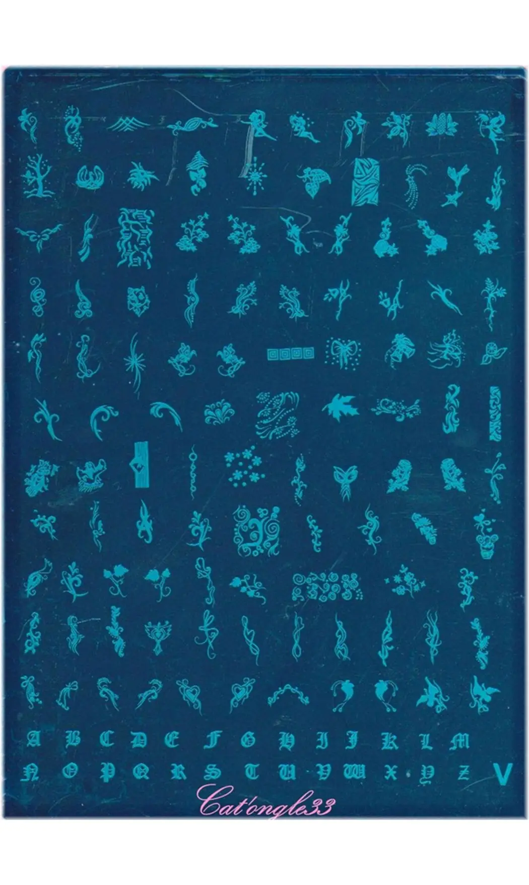 Plaque stamping XL V nail art