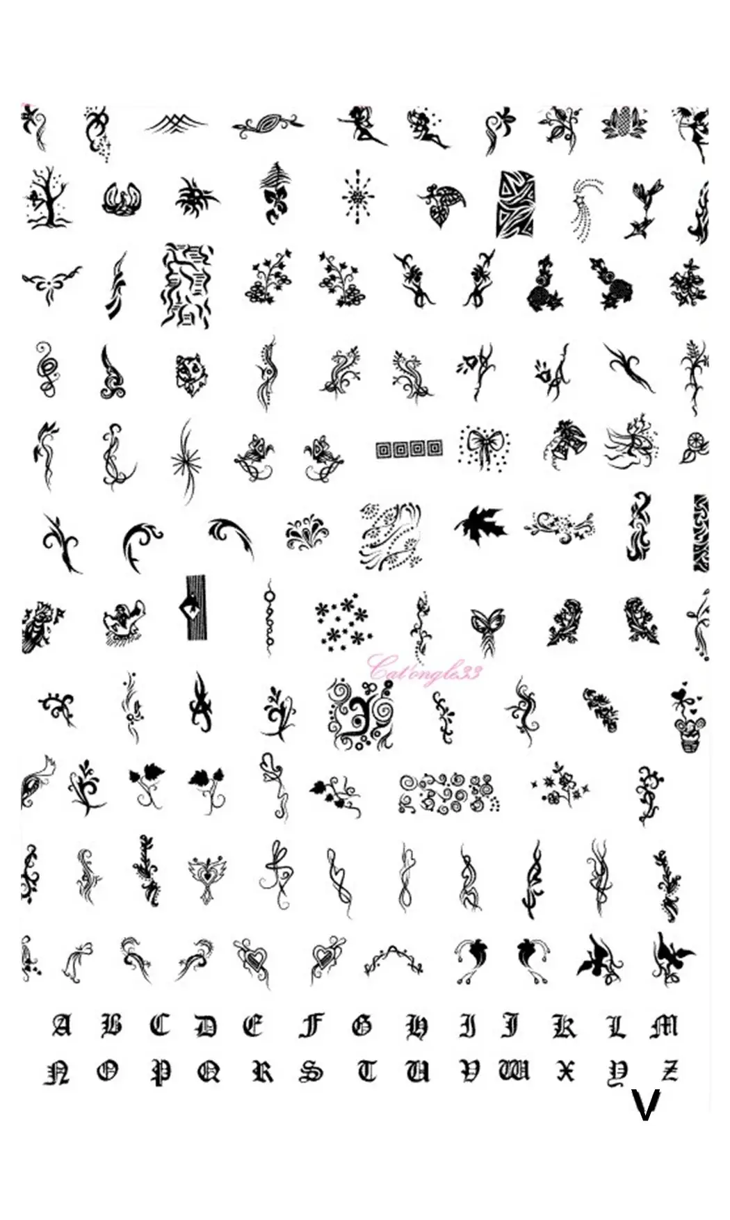 Plaque stamping XL V nail art