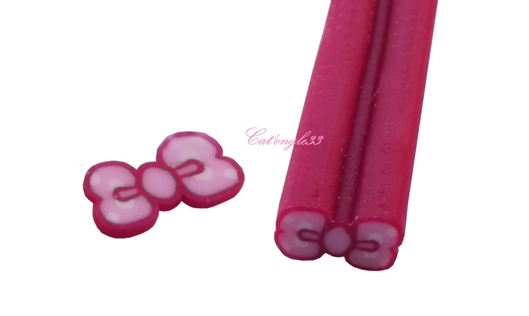 Baton fimo noeud fuchsia