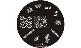 Plaque stamping H21 ronde nail art