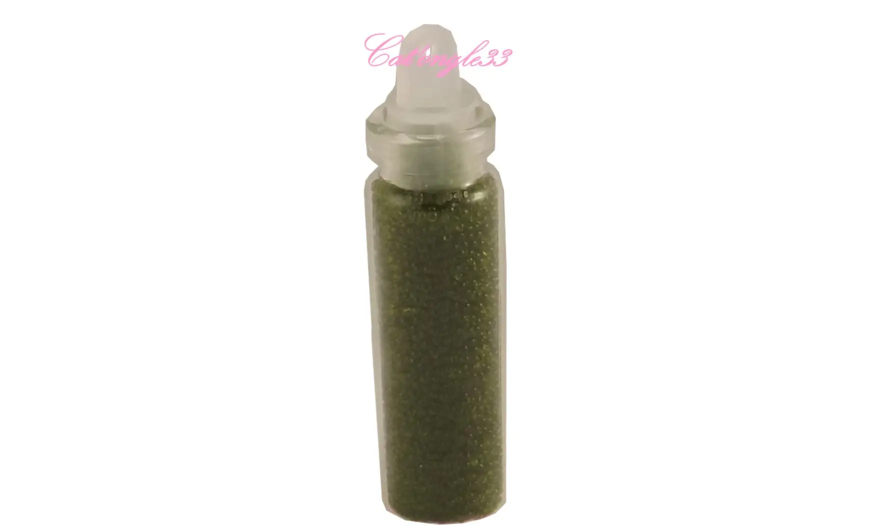 Tube micro perles vert foncé transparent