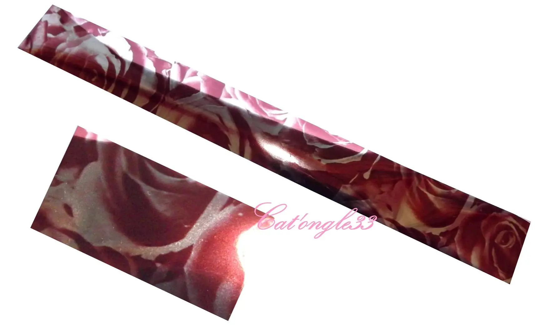 Foils rose bordeaux nail art 20 cm